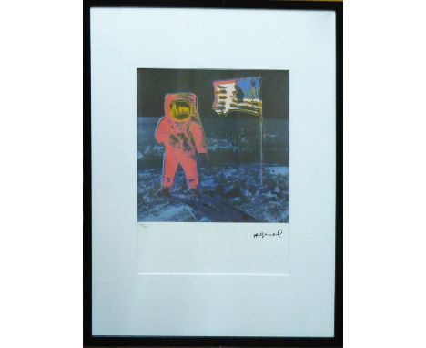 ANDY WARHOL 'Moon Landing (Red)', 1977, lithograph, 69/100, Leo Castelli Gallery, edited by Georges Israel on Arches paper, g