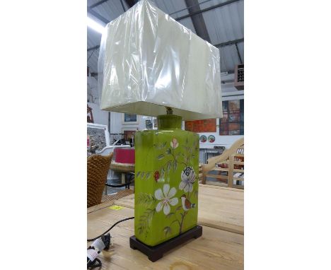 TABLE LAMP, contemporary Oriental design, with shade, 74cm H. 