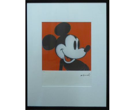 ANDY WARHOL 'Mickey Mouse Red', lithograph, 11/100, Leo Castelli Gallery, edited by Georges Israel on Arches paper, gallery s