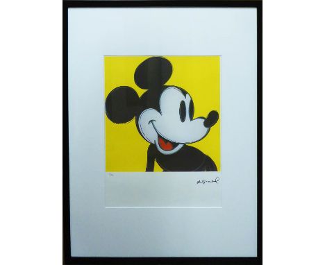 ANDY WARHOL 'Mickey Mouse Yellow', lithograph, 30/100, Leo Castelli Gallery, edited by Georges Israel on Arches paper, galler