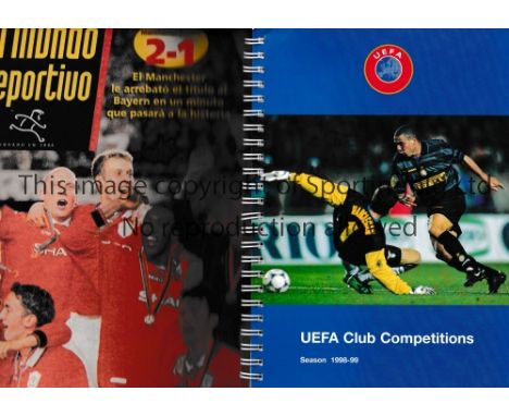 1999 CHAMPIONS LEAGUE FINAL       Items relating to Manchester United v Bayern Munich in Barcelona including 2 programmes, te