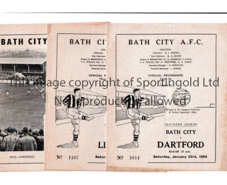 BATH CITY     Fifteen home programmes including Merthyr, Llanelli and Dartford 53/4, Gravesend, Hastings, Chippenham Western 