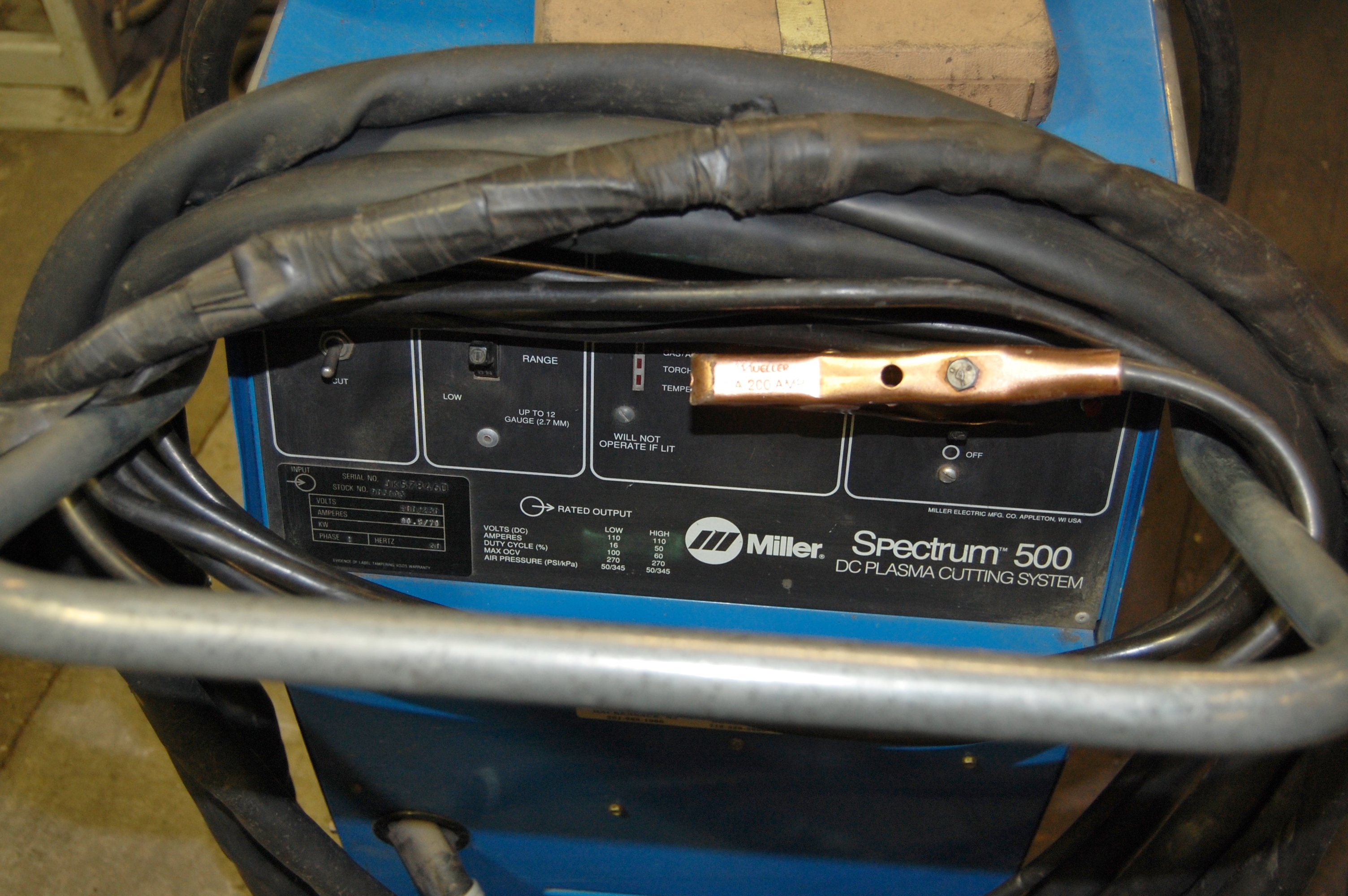 MILLER SPECTRUM 500 DC PLASMA CUTTING SYSTEM