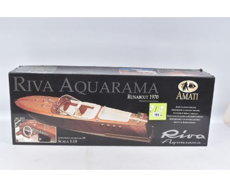 A COMPLETE AMATI RIVA AQUARAMA 1:10 SCALE SPEED BOAT KIT, unstarted with instructions to build in original box, reference 160