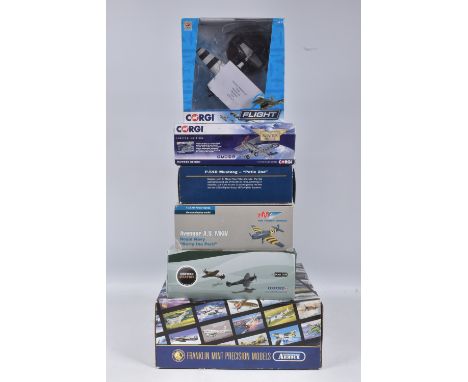 A COLLECTION OF BOXED DIECAST MODEL MILITARY AIRCRAFTS, to include a 1:48 scale Franklin Mint Armour Collection B11B596 Messe