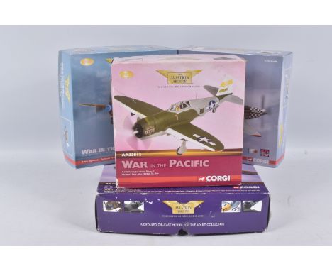 FOUR BOXED CORGI AVIATION ARCHIVE COLLECTORS SERIES 1:72 AND 1:144 SCALE LIMITED EDITION DIECAST MODEL MILITARY AIRCRAFTS, to