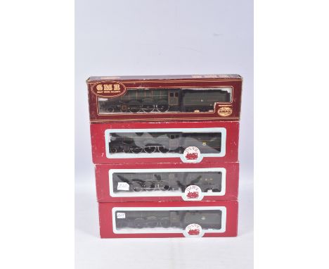 FOUR BOXED OO GAUGE CASTLE CLASS LOCOMOTIVES, Dapol 'Neath Abbey' No.5090 (D6), Airfix GMR 'Caerphilly Castle' No.4073 (54124
