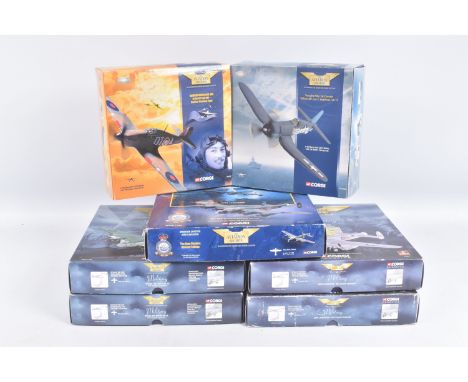 SEVEN BOXED CORGI AVIATION ARCHIVE DIECAST MODELS, to include two Limited Edition 1:72 scale models, a Vought F4U-1A Corsair 