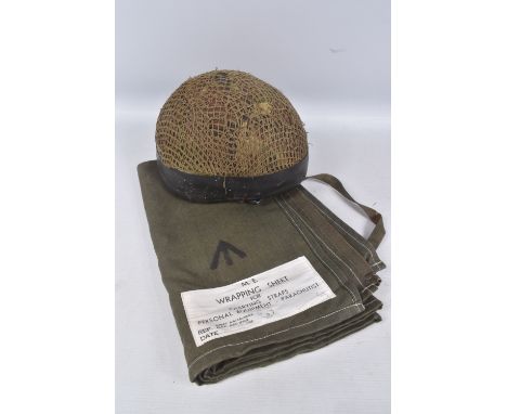 AIRBORNE INTEREST LOT, to include British Parachutist Combat helmet, all complete with straps line cover marked to inside, to