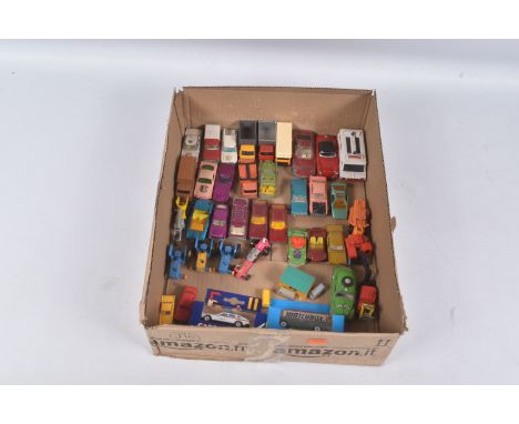 A QUANTITY OF UNBOXED AND ASSORTED PLAYWORN DIECAST &amp; PLASTIC VEHICLES, to include Mattel Hot Wheels RRRumblers 'Choppin 