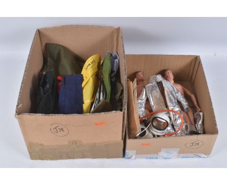 A QUANTITY OF ASSORTED PALITOY ACTION MAN FIGURES, CLOTHING AND ACCESSORIES, two figures which are both painted hair examples