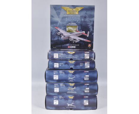 SIX BOXED CORGI AVIATION ARCHIVE 1.144 SCALE FIRST ISSUE MILITARY DIECAST MODEL  AIRCRAFTS, to include a AVRO Lancaster Royal