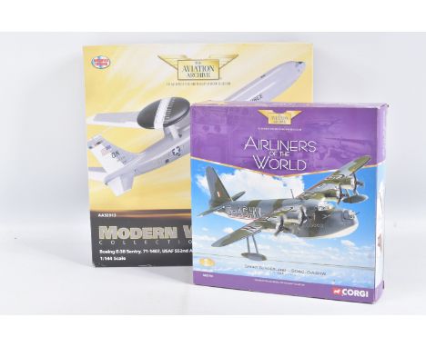 TWO BOXED CORGI 1:144 SCALE DIECAST MODELS, to include a 'The Authorised Civil and Military Aviation Collection' Airliners of