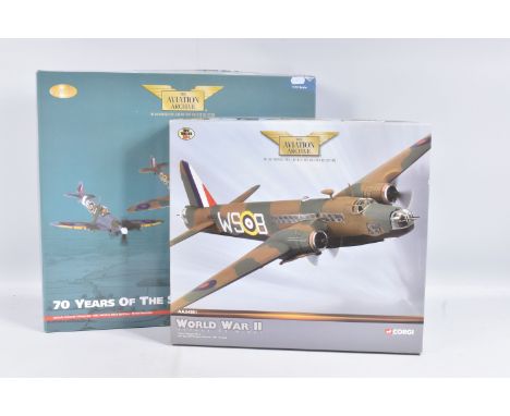 TWO BOXED CORGI AVIATION ARCHIVE 'THE AUTHORISED CIVIL AND MILITARY AVIATION COLLECTION' 1:72 SCALE DIECAST MODELS, a WWII At