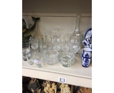GLASSWARE AND POTTERY DECANTER SET   E3