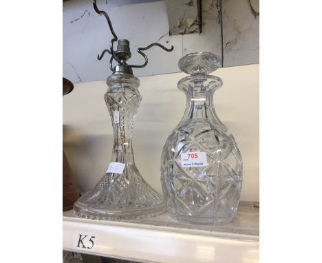 GLASS DECANTER AND LAMP BASE, 37CM      K5