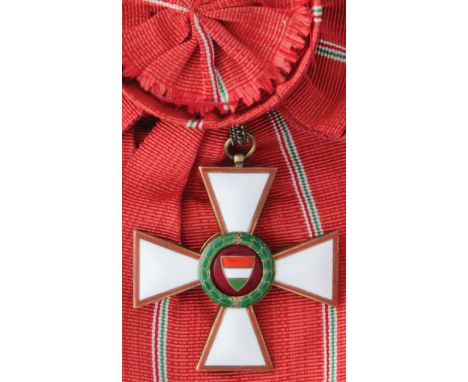 *Hungarian Republic (1946-49), Order of Merit, Grand Cross sash badge, in silver-gilt and enamels, width 57.5mm, extremely fi