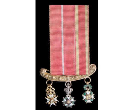 *Dress Miniatures: France, a Second Restauration Trio, Order of St Louis in gold, Légion d’Honneur Knight’s breast badge, in 
