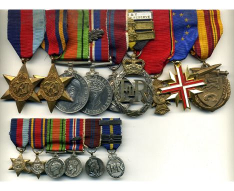 A Second World War Group of Nine, all unnamed, 1939-45, Africa Star, Defence and War Medal, last with oak leaf, Coronation 19