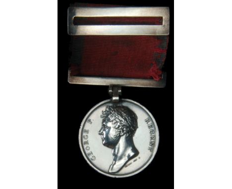 *Waterloo, 1815 (Trp. Serj. Maj. J. Russell, 2nd or R.N. Brit. Reg. Drag.), contemporary silver clip and straight bar suspens