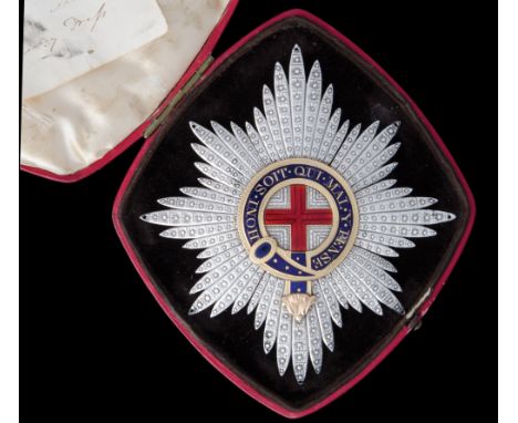 *The Most Noble Order of the Garter (K.G.), Knight’s breast star, circa 1800, in jewel cut silver, with gold and enamelled ce