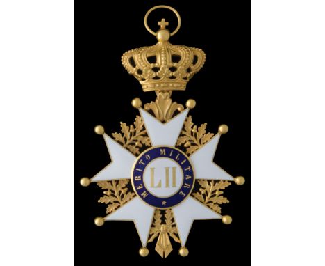 *Italy, Tuscany, Order of Military Merit, Grand Cross set of insignia, comprising sash badge, in gold and enamels, width 70mm