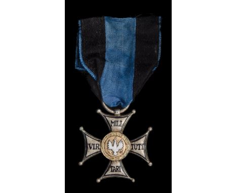 *Poland, Republic (1918-1939), Order of Virtuti Militari, Silver Merit Cross, Fifth Class, c.1920, in silvered metal, gilt an