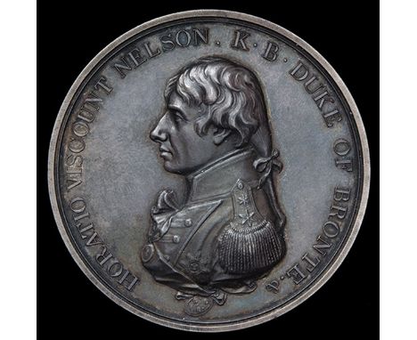 *Boulton’s Medal for the Battle of Trafalgar, 1805, later Soho specimen in silver, by C.H. Küchler, similar but with broader 
