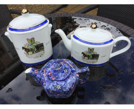 Ringtons Centenary 1907-2007 Ceramic Teapot and Tea Caddy plus Ringtons Chintz Teapot