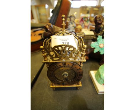 Brass Lantern Style Mantel Clock