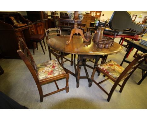 Gate leg table and 4 chairs