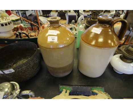 Stoneware flagon inscribed 'R Rigg Kings Head Hotel Appleby' and another