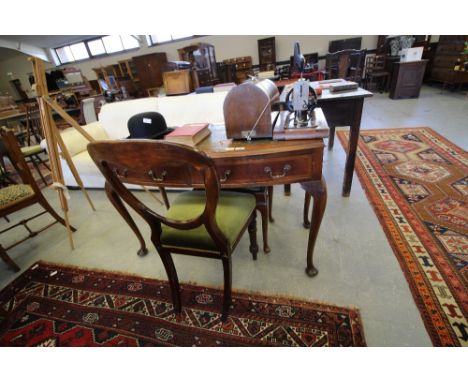 Leather Top Desk and Stool