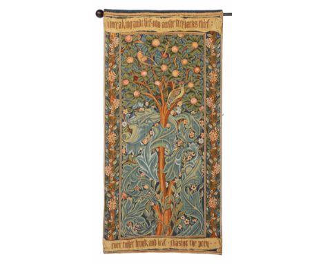 A Belgian cotton William Morris style tapestry panel 96cm x 50cm