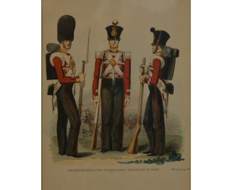 Military prints After R. Simkin, The Kings Own Royal Lancaster Regiment, print, 29cm x  23cm, together with two regimental un