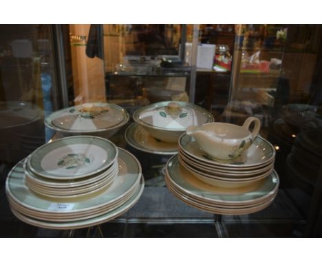 A Susie Cooper part dinner service to include two oval tureens and covers, various side plates, dinner plates etc