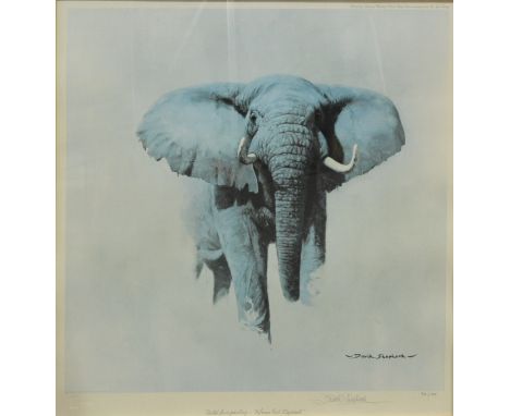 After David Shepherd, African Bull Elephant, signed, limited edition colour print 762/850, 55cm x 50cm.