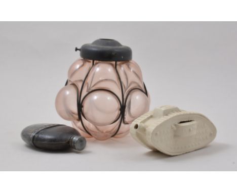 Vintage pipes, lobed glass lantern, other metalwares etc.
