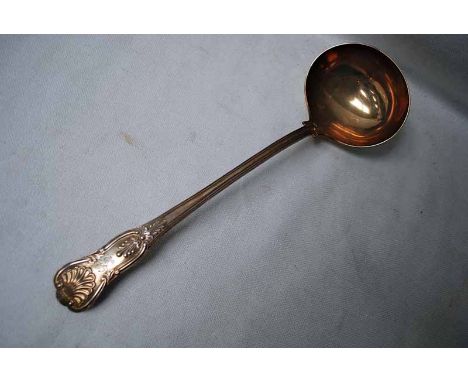 A large Victorian silver Ladle, Kings Pattern, London 1841, 10.76oz, 34cm long