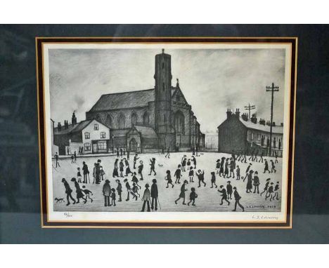 After Laurence Stephen Lowry (1887-1976), St Mary's Beswick, Limited Edition Print 84/500, pencil signed L.S. Lowry in the ma