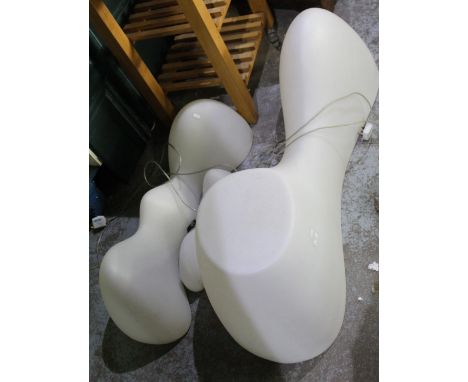 Set of three Contemporary interior light installations, L110cm H40cm max (3) 