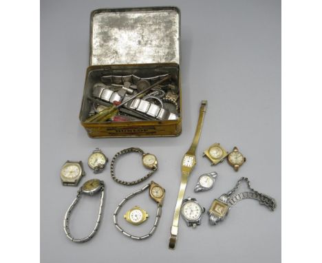 Mid C20th and later ladies hand wound wristwatches, including Roma, Atlantic, Lanco, ladies handwound wristwatches and vintag