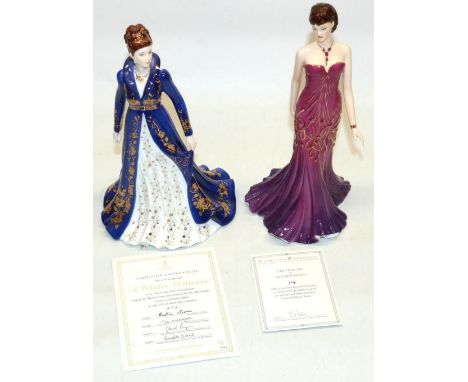Royal Worcester figurines: Winter Princess, limited edition 274/950, H23cm, and Ruby, H24cm, both with COAs (2) 