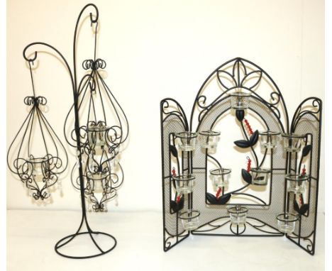 Pair of garden tea light ornaments 