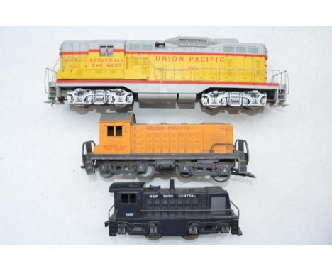 Atlas O gauge Union Pacific GP-9 O gauge electric train model (damaged railings) and 2 other 3 rail American electric train m