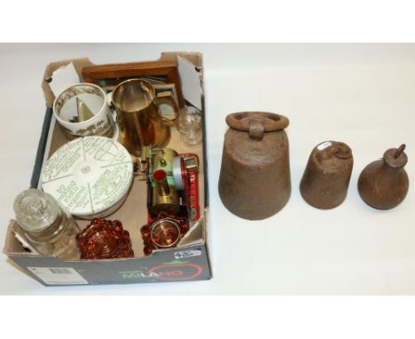 Kitchenalia including a Grimwade's Quick-Cooker, H9cm, hallmarked silver napkin ring, Mamod stationary engine, H16cm, glass-b