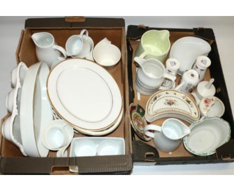 Copeland Late Spode Rockingham crescent dishes (6), quantity of modern white and white dinnerware including Spode, Kilner chu