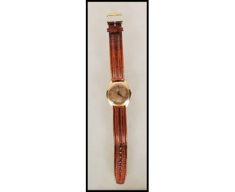 A vintage 20th Century Tissot Visodate Stylist gold plated and stainless steel gentleman's wristwatch, the dial with baton ma