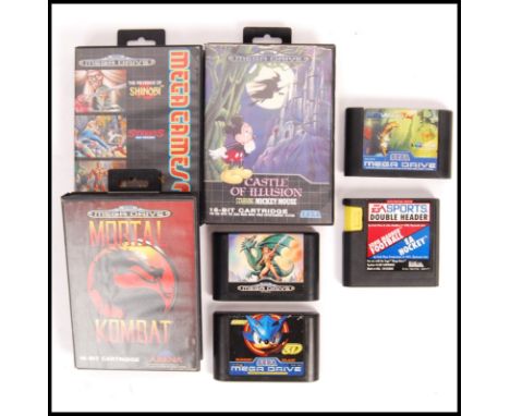 A collection of 7x Sega Mega Drive computer console video games to include; Earth Worm Jim, Sonic 3D, Alisia Dragon, John Mad