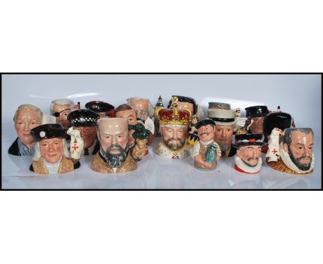 A large collection of seventeen 20th century Royal Doulton Toby character jugs.&nbsp; To include George Tinworth D7000, Alber
